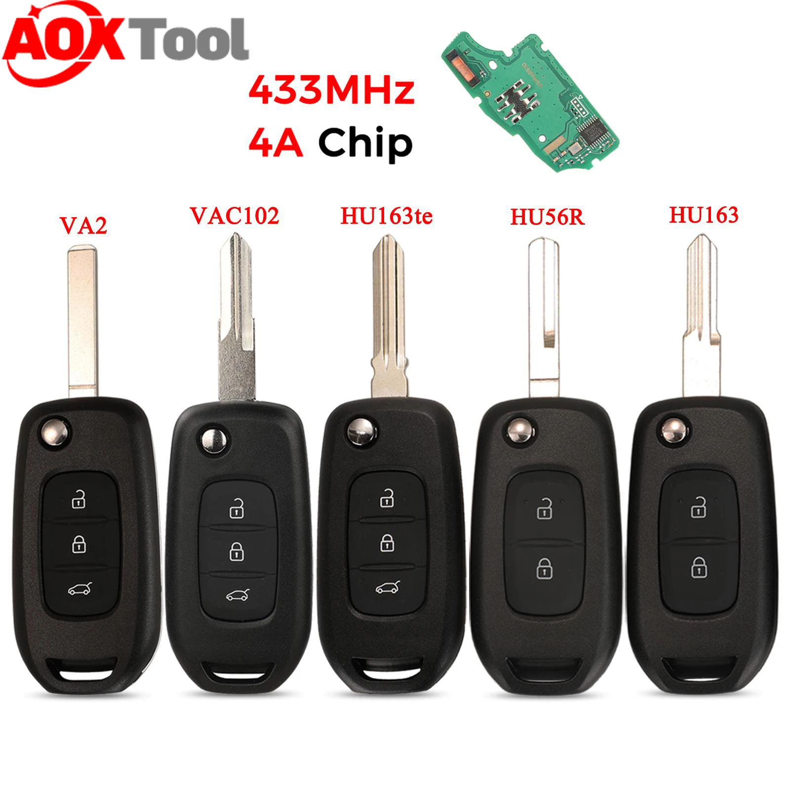 2/3 Button Flip Remote Car Key 433MHz 4A Chip For Renault Dacia Logan 2 Kadjar Captur Megane 3 Symbol Sandero 2 Duster cwtwb1g767 remote flip car key 2button 4a chip 7961m for renault kadjar captur symbol megane iii 2013 2014 2015 2016 2017