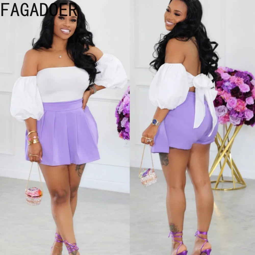 

FAGADOER Summer Candy Color Pleated Skirt Shorts Women High Waisted A-line Ruched Mini Skirts Fashion Female Solid Bottoms 2024