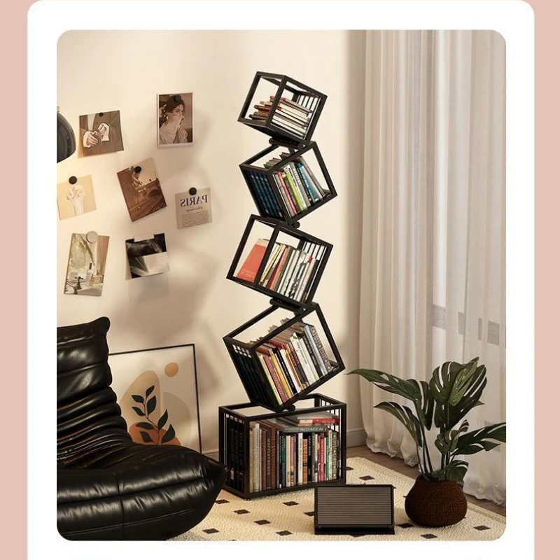 Modern Creative Iron Bookshelf Irregular Corner Standing Floor Storage Rack Simple Design Bookcase Living Room Corner Shelf