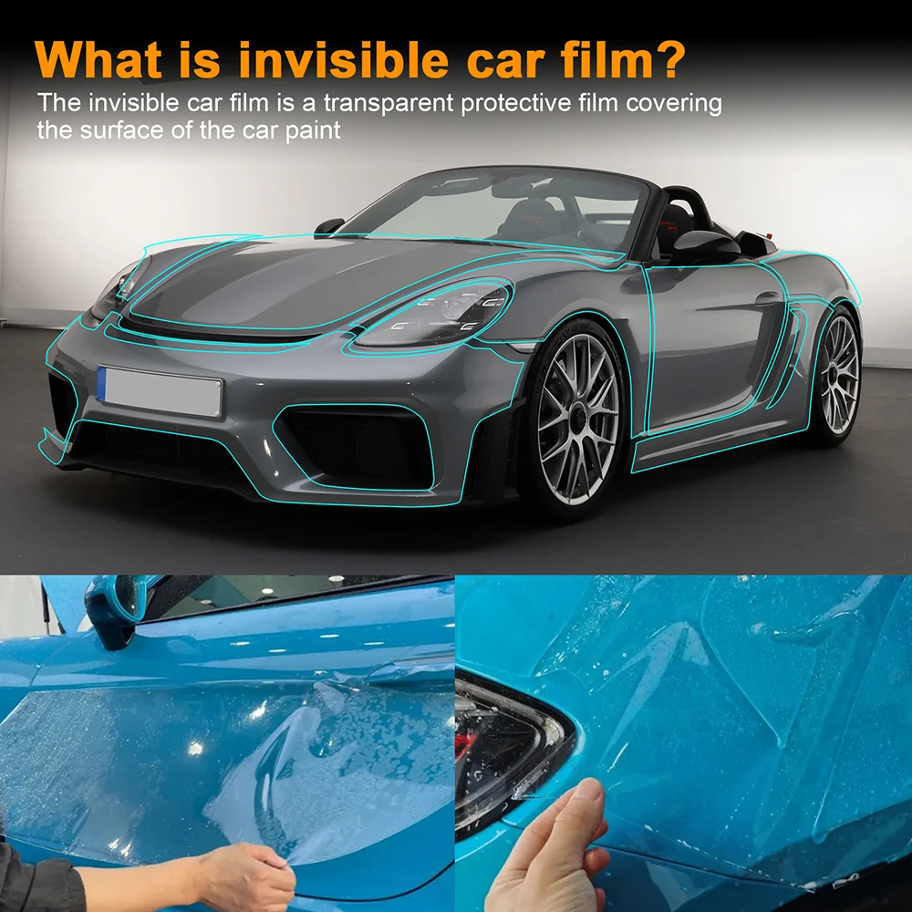Pellicola Per Carrozzeria Kit Trasparente Per Auto Per Porsche 718 Spyder Gt4/Gt4Rs 2019-23 Pellicola Protettiva Per Vernice Auto Con Adesivo Traspare