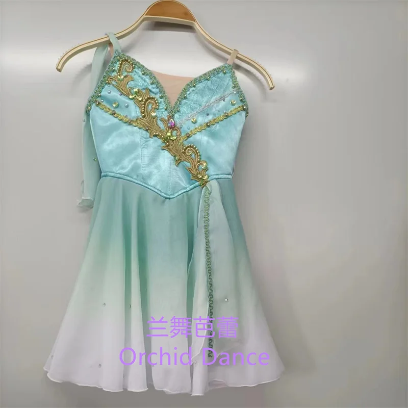 

Elegent Custom Size Adult Girls Dying Stage Wear Lyrical Contemporary Mint Green Ballet Costumes