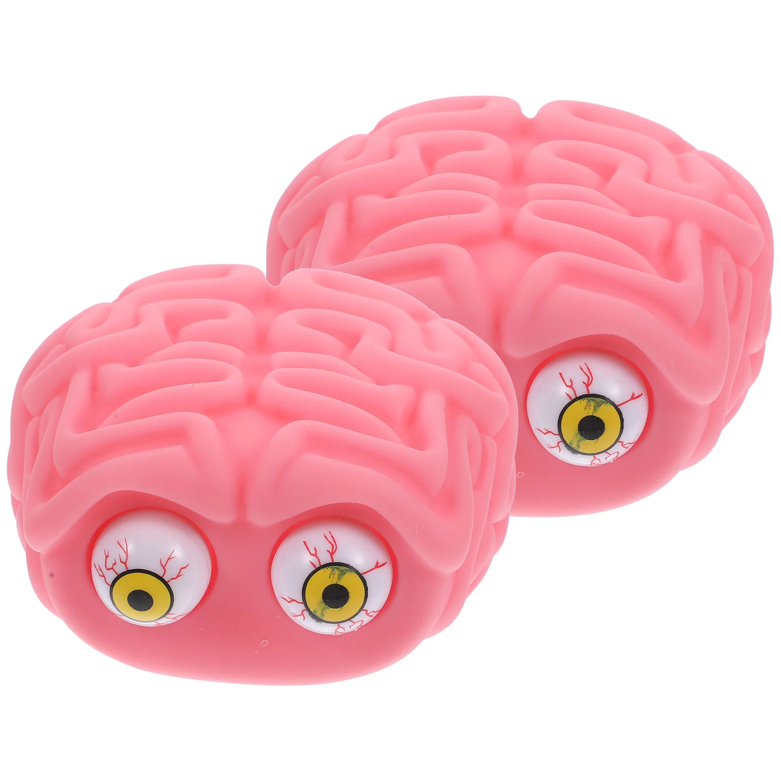 2pcs Toy Eye Ball Popping Brain Shaped Relief Fidget Squeeze Toys