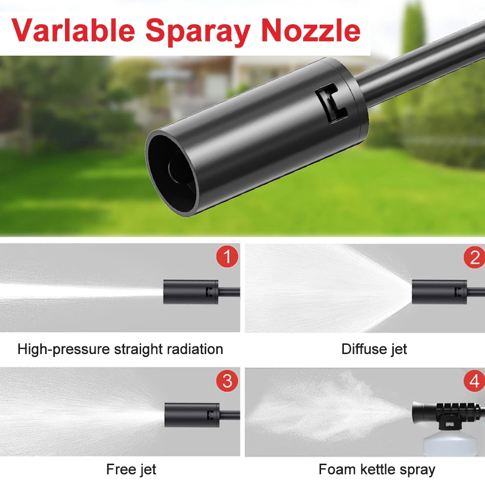 EAFC Cordless High Pressure Cleaning Car Washer 100Bar 40WH/80WH Battery Li-ion Batter Electric Car Wash Machine For AUTO Home 5