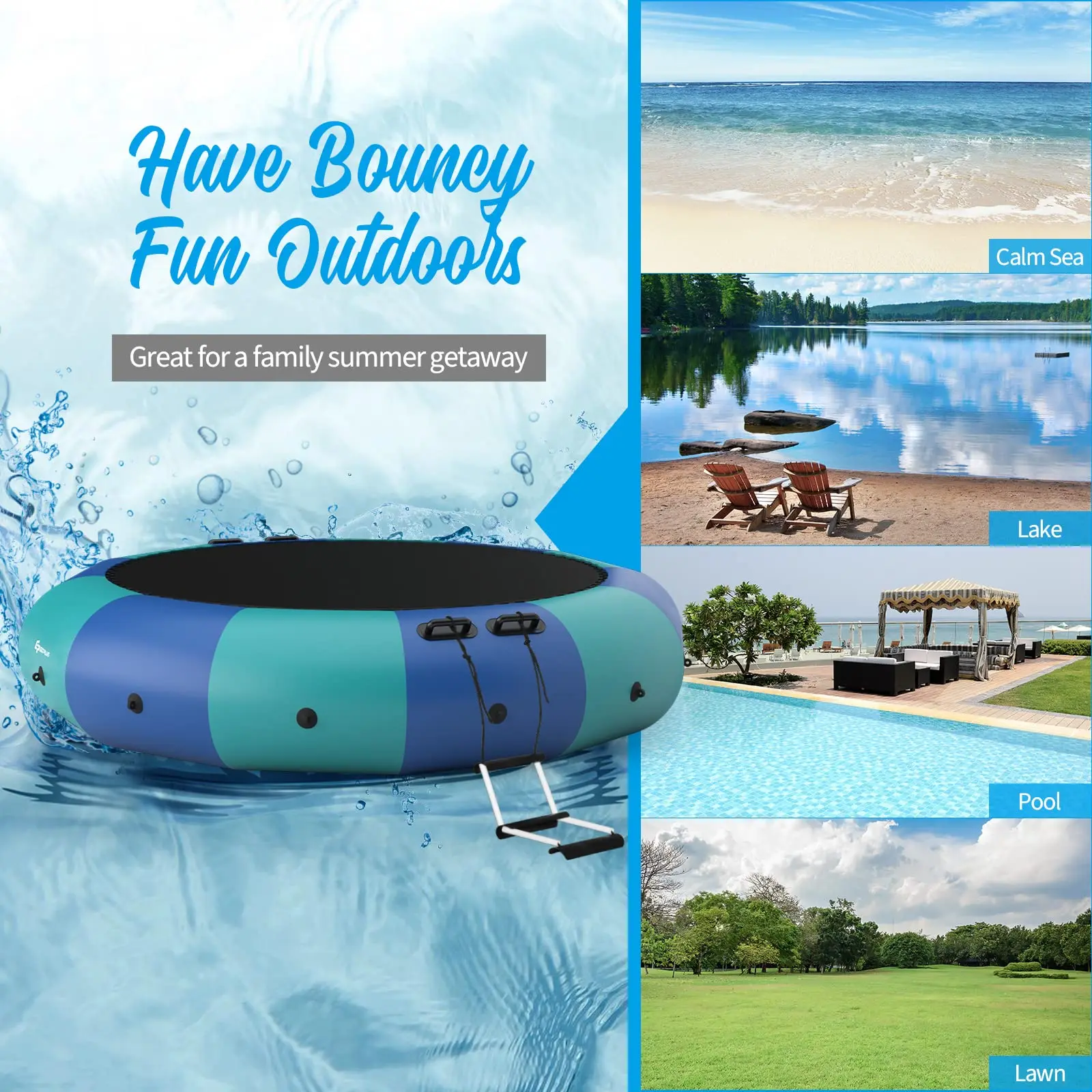 Inflatable Water Trampoline 10/12/15FT