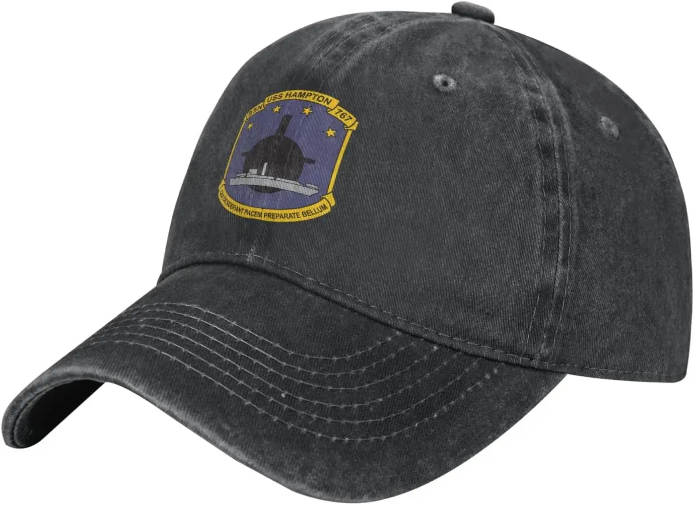 

Navy Submarines USS Hampton SSN-767 Attack Submarine Trucker Hat-Baseball Cap Washed Cotton Dad Hats Navy Military Caps