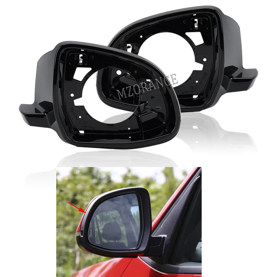 FZJDSD 1Pc Right Passenger Black Mirror Cover Cap Frame 51167327912 Compatible With BMW X3 F25 2014-2017 X4 F26 2014-2018 X5 F15 2014-2018 X6 F16 2015-2019 Mirror Housing Frame Trim