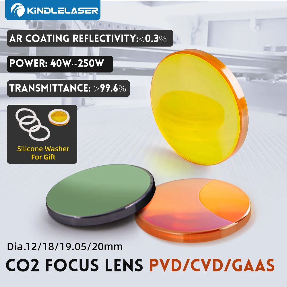 

All CO2 Laser Lens D15 20mm F63.5 CVD/PVD ZnSe GaAs Focusing for Engraving Cutting Machine F38.1/50.8/63.5/76.2/101.6/127mm
