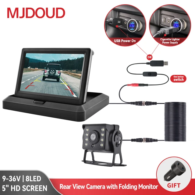 MJDOUD-cámara de visión trasera para coche, Monitor para estacionamiento de  vehículos de camión, pantalla de 4,3 , cámara trasera de 9-36V, visión  nocturna, fácil instalación - AliExpress