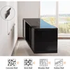 Floating Fireplace TV Stand, Wall Mounted Mirrored Center 40" Electric Fireplace, LED Lights Media Console TVs Up to 90" 2