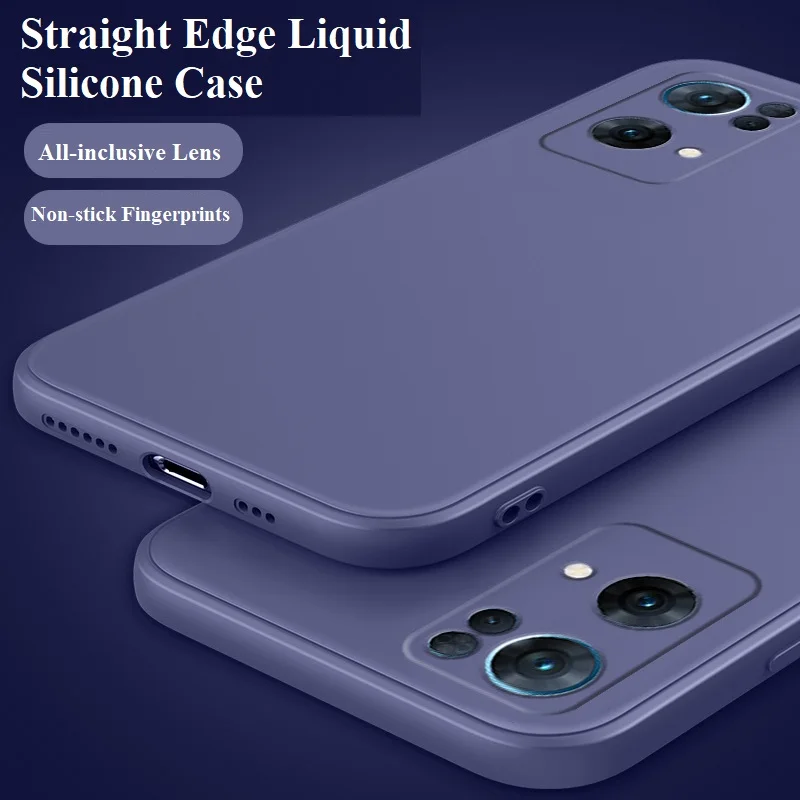 Für OPPO Reno7 Pro 5G SE, einfarbig, gerade Kante, flüssiges Silikon, feines Loch, All-Inclusive-Objektivschutz, Co_voghion.com