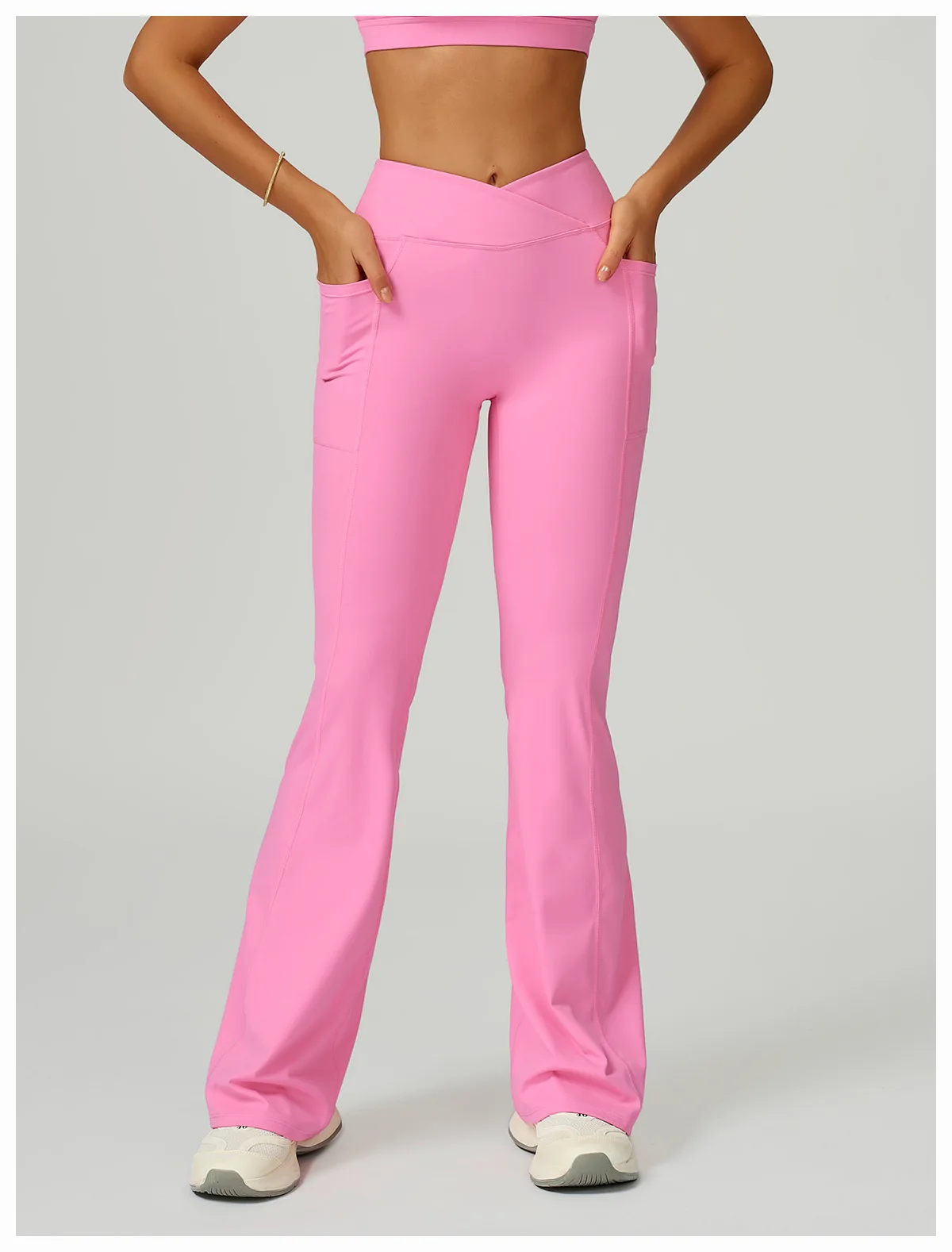 Pantalon Yoga Évasé Taille Haute Femme