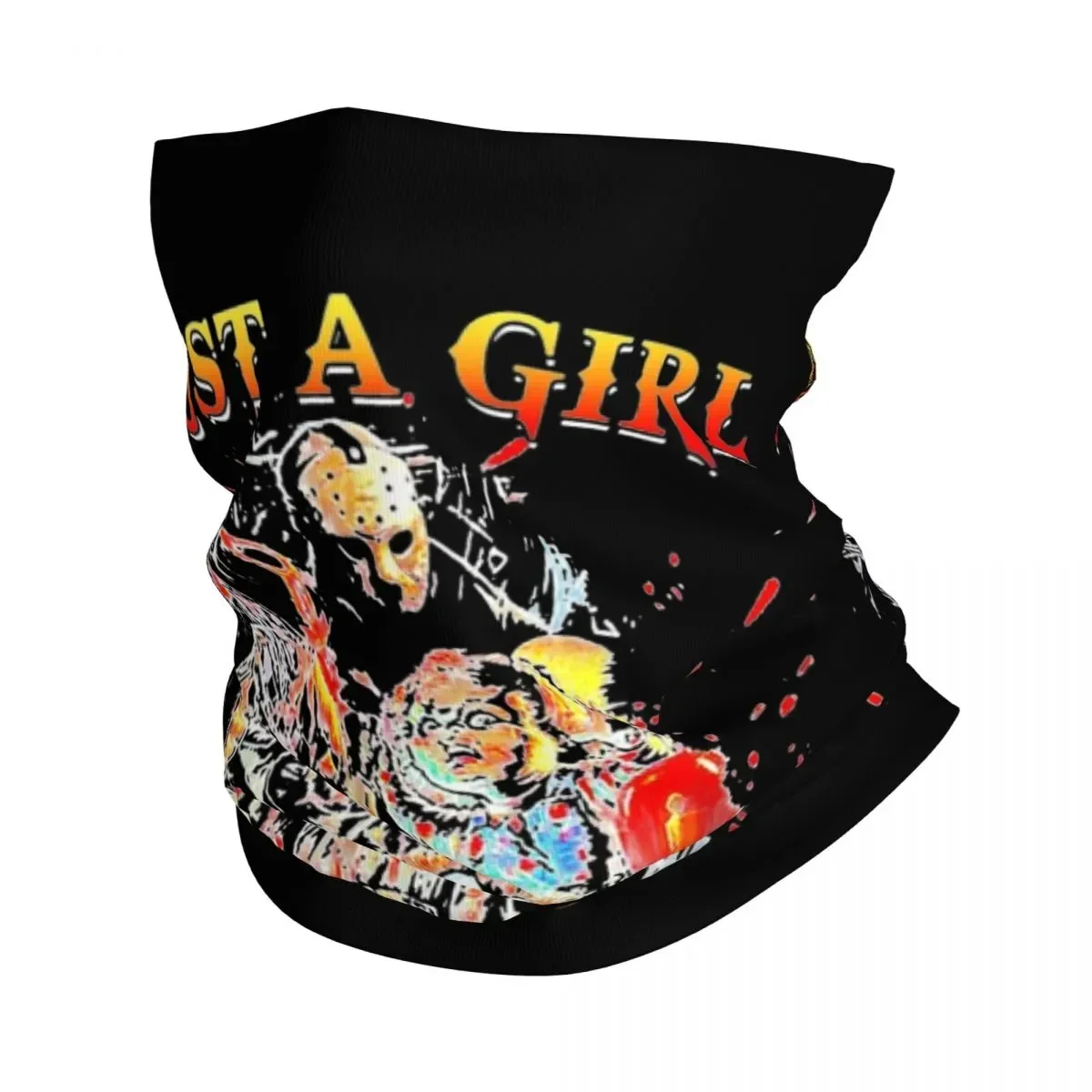 

Just A Girl Who Loves Horror Movies Halloween Bandana Neck Cover Mask Scarf Warm Cycling Scarf Cycling for Men Women Adult