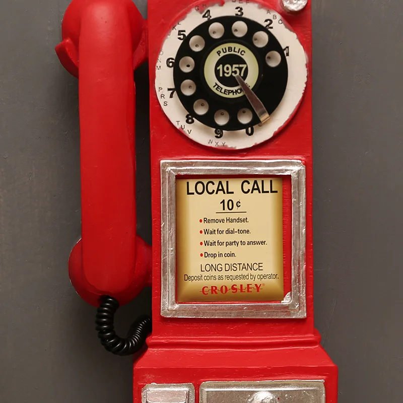 Retro Resin Telephone Set, Creative Wall Decoration for Vintage Enthusiasts