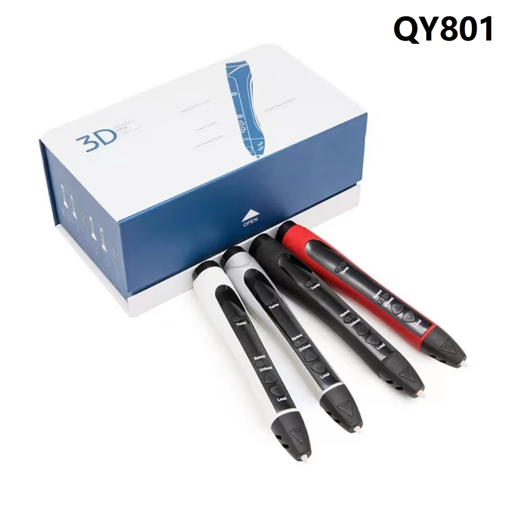 QY801 3d 인쇄 펜 5v 금속 모터 Oled 화면 서 그림 낙서 펜 브러시 선물 연습 어린이 USB 도매