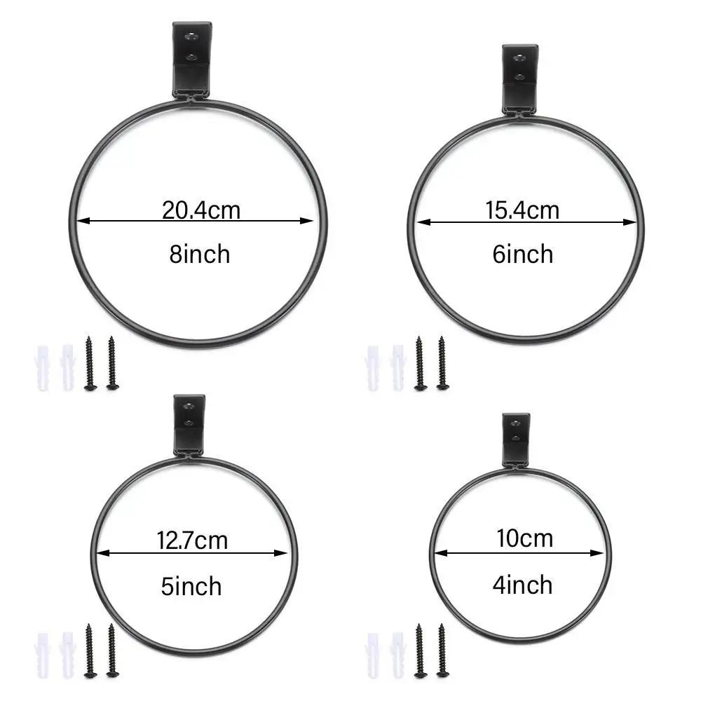 벽 장착 화분 거치대 링 화분, 화분 스탠드 화분 랙, 야외 장식 난간 사무실용, 1PC