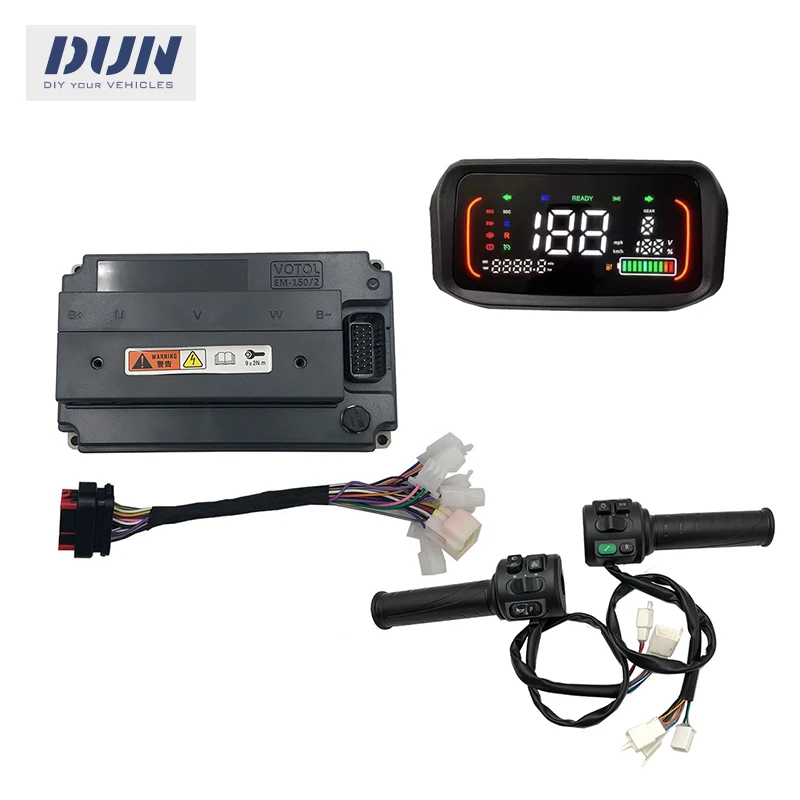 

VOTOL EM150/2 V2 Boost 200A Peak 390A 4KW Sine Wave BLDC Controller with N7 Display and Throttle For Electric Bicycle Motorcycle