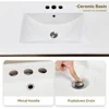 30" Bathroom Vanity with Ceramic Sink, Floating Vanity with Cabinet, Wall Mount Modern Bathroom Vanity Includes Countertop 4