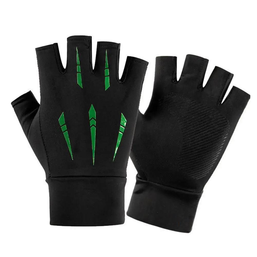 1 Pair Ice Silk Riding Gloves Cycling Gloves Non slip Sun Two Half Fingers Summer Men Women Outdoor Bicycle