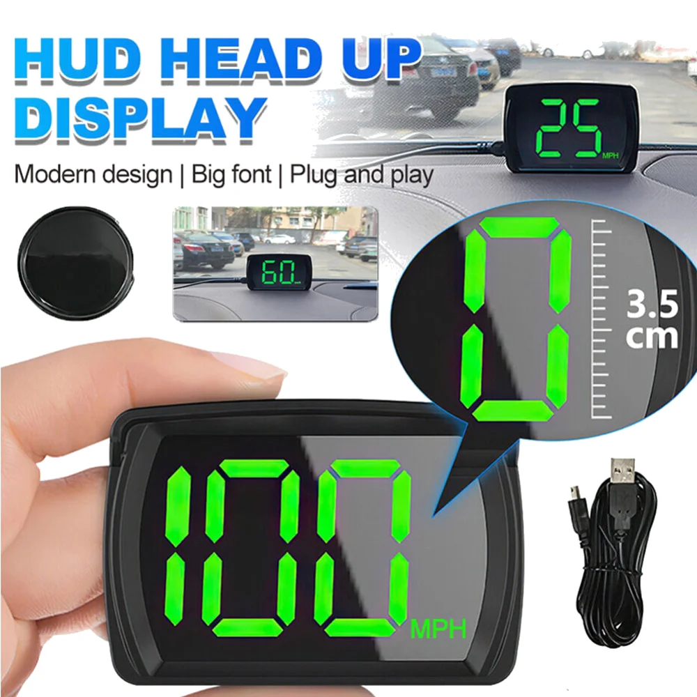 GPS KMH MPH HUD  ӵ   LCD ÷ ڵ  ׼,   ū ۲ ӵ