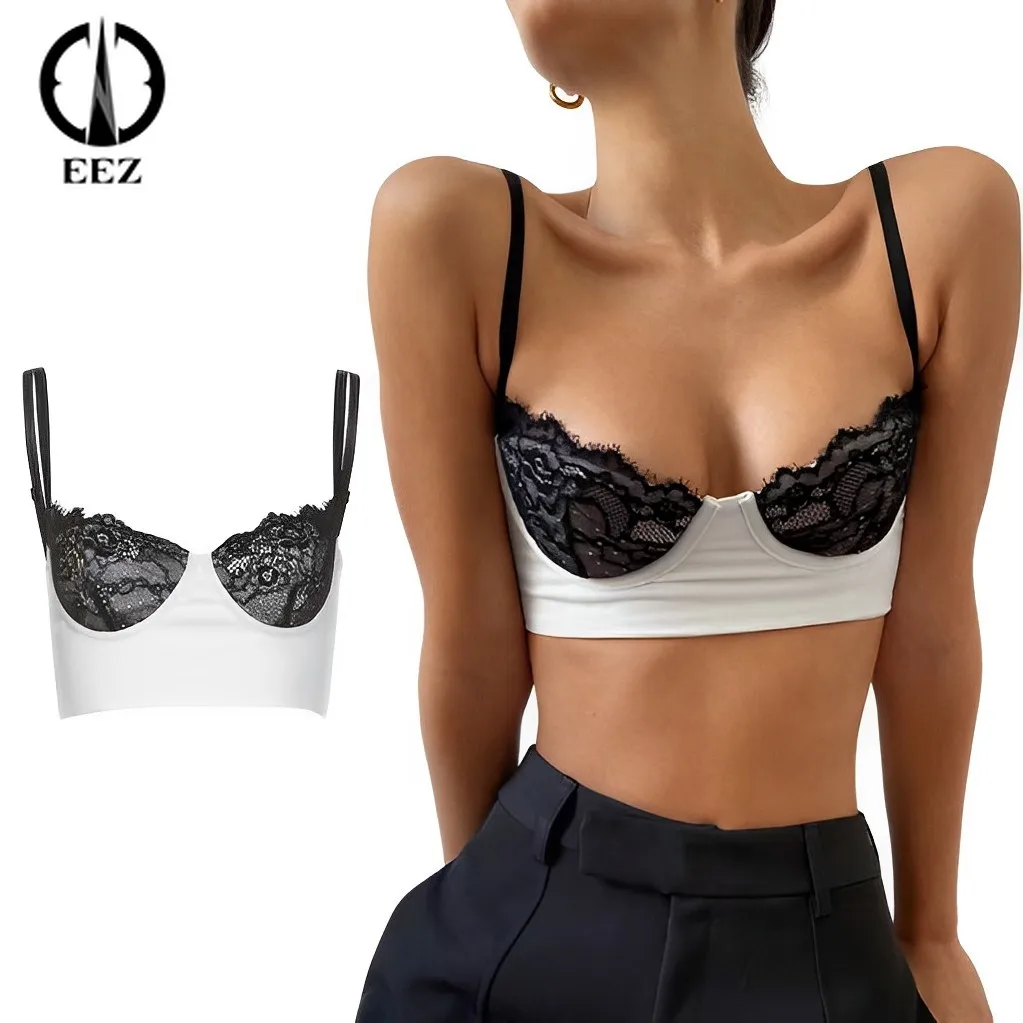 

【Can Be Worn Both Ways】 Lace Camisoles Women Spaghetti Strap Backless Crop Top Summer Sexy Patchwork Tank Top Coquette Y2k Top
