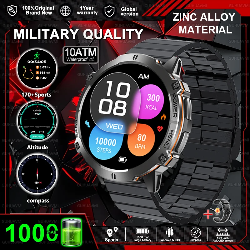 2025 HOT New T-REX3 SmartWatch 1000mAh Large Batte...