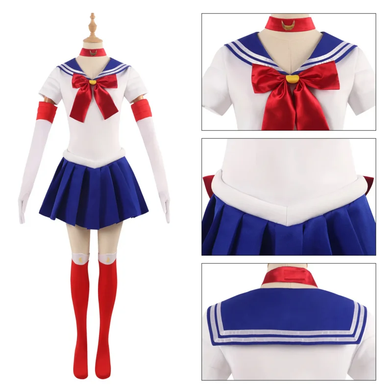 

Halloween Costume Anime Sailor Moon Cosplay Costume Tsukino Usagi Uniform Dress Children Role-playing for Women and Kids