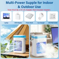 Ventilateur Climatiseur Portable USB, Ventilateur Humidificateur d'Air pour Bureau, Refroidisseur d'Air Portable pour la Maison, Ventilateur de Refroidissement de Bureau avec Veilleuse 6