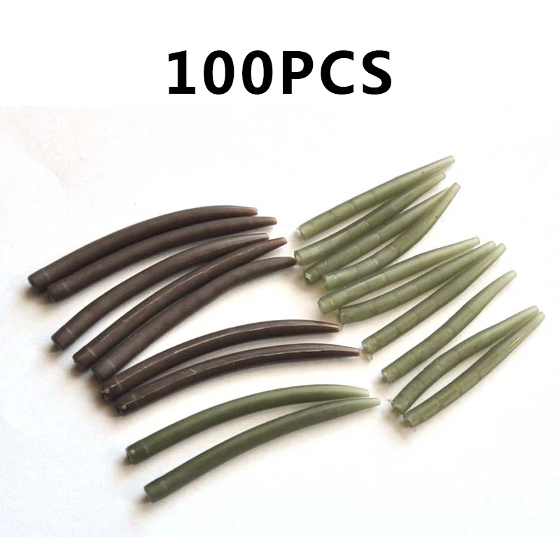 

100PCS Terminal Carp Fishing Anti Tangle Sleeves Connect with Fishing Hook Rubber Tip Tube Positioner Terminal Fishing Tackles