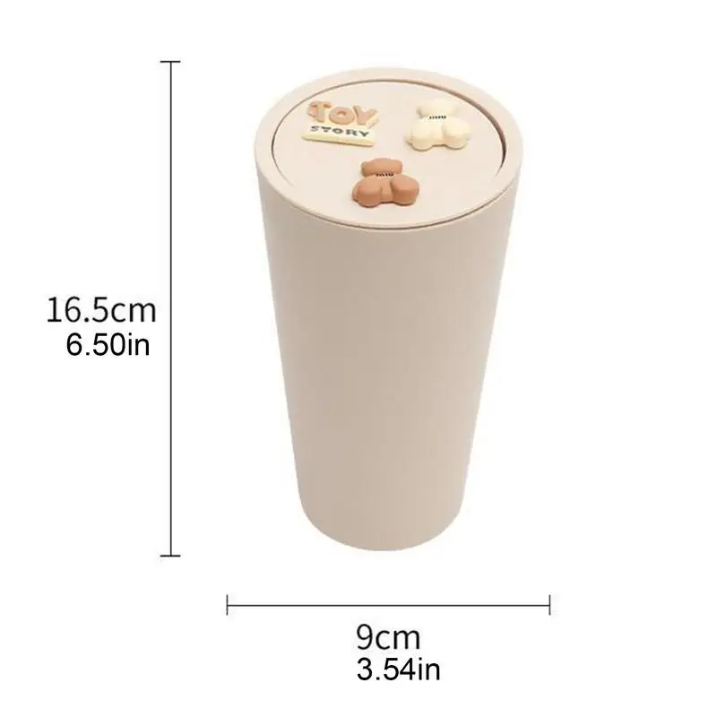 Mini Car Trash Can Cute Cartoon Bin With Lid Portable Car Trash Can Boot Storage Bag Mini Accessories For Bathroom
