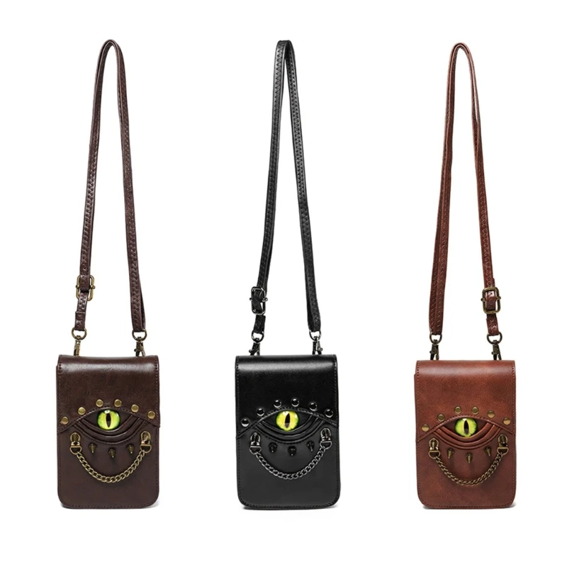 

Unique Belt Bag PU Leather Devil Eye Rivets Waist Bag for History Enthusiasts