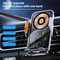 Universal Car Wireless Charging Mobile Phone Holder Air Outlet Mount Transparent Vehicle Navigation Bracket for Smartphones - Image 2