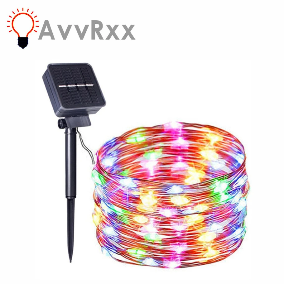 AvvRxx LED Solar Light Outdoor Waterproof Fairy Garland String Lights Christmas Party Garden Solar Lamp Decoration 10 M LEDSolar solar bulb