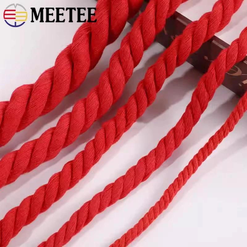Versatile Red Twisted Cotton Cord for DIY Crafts and Accessories