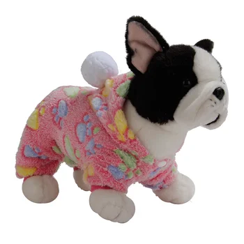 Pet Clothes Flannel Dog Costume Dog Cold Weather Coats Cat Apparel Soft Flannel Doggie Jumpsuit Clothes Pet Four Legged Pajamas 3
