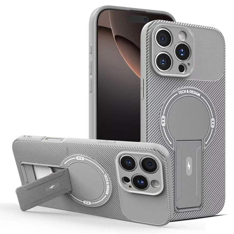 Sleek Wireless Charging Invisible Stand Phone Case - Anti-Drop & Shock-Absorbing Protection