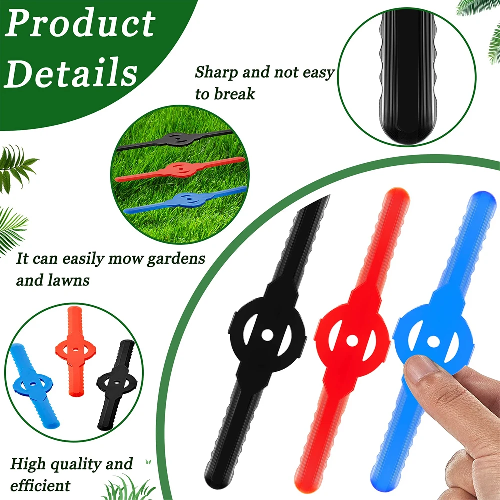 Description Picture 3 of item6/12/20pcs String Trimmer Head Blades Replace Plastic Cutter Blade Replacement Lawn Mower Weed Wacker Eater Head Replacement