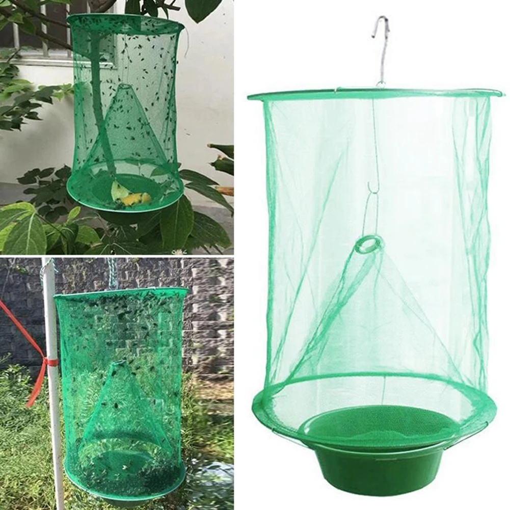 1PC Fly Catcher Pest Control Reusable Hanging Fly Catcher Cage Net
