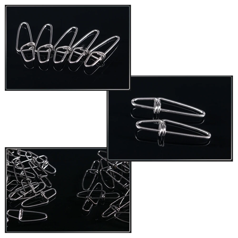 50 clips de pêche rapides pour leurres - Connecteurs en acier inoxydable pour crankbaits et leurres