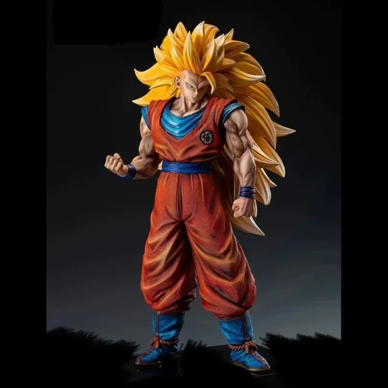 

30cm Dragon Ball Anime Figure Son Goku Super Saiyan 3 Action Figure Yellow Hair Figurine Decoration Collectible Pvc Model Gift