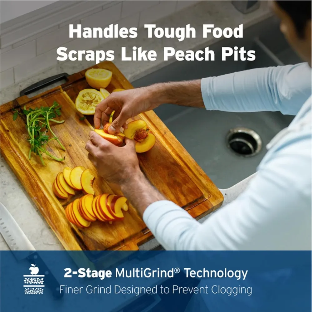 3/4HP Garbage Disposal,Feed Food Waste Disposer,Sink disposal,2-Stage MultiGrind Technology,removable baffle for easy cleaning 4