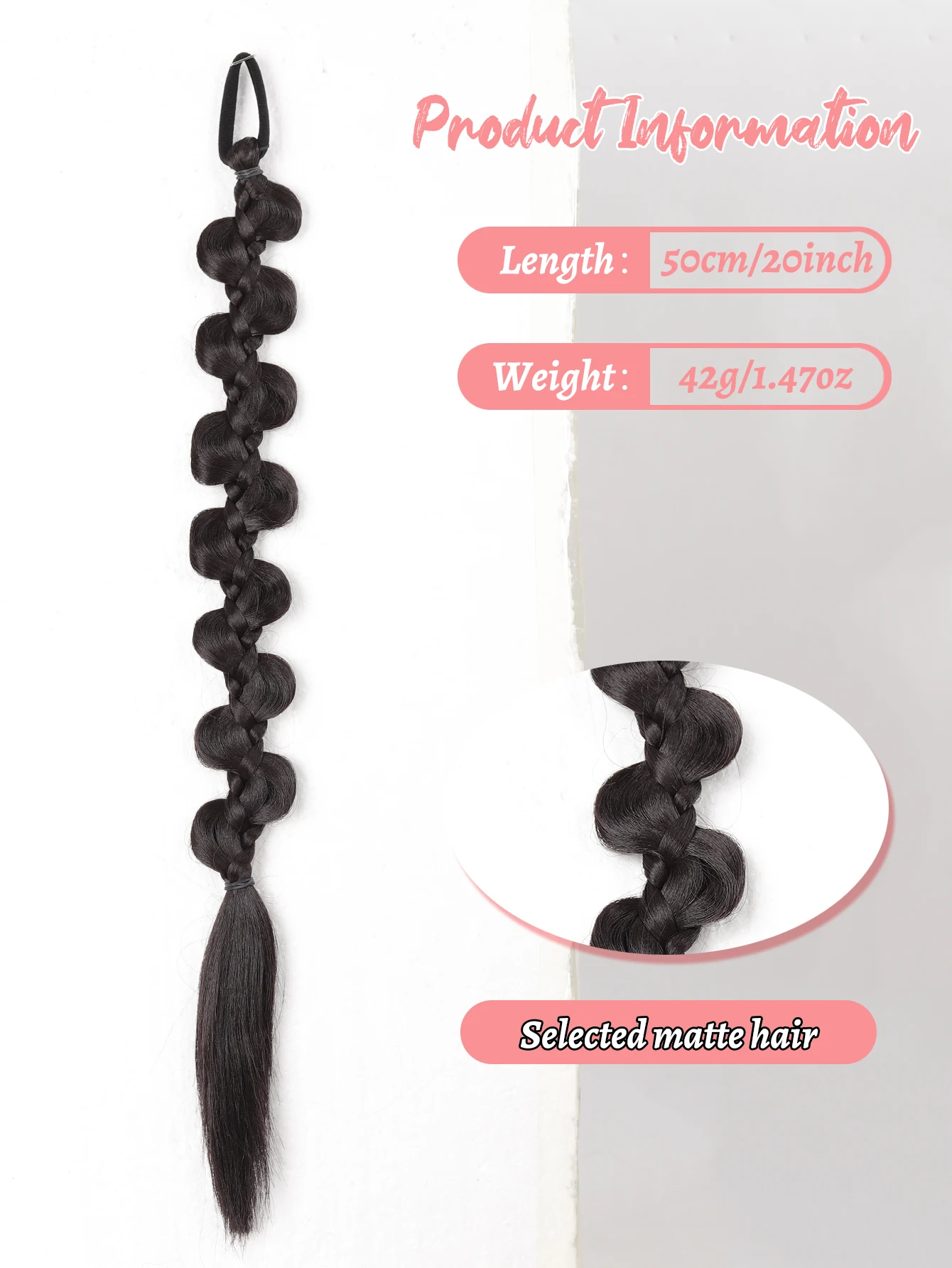 Synthetic Braided Ponytail Hair Extensions for Women