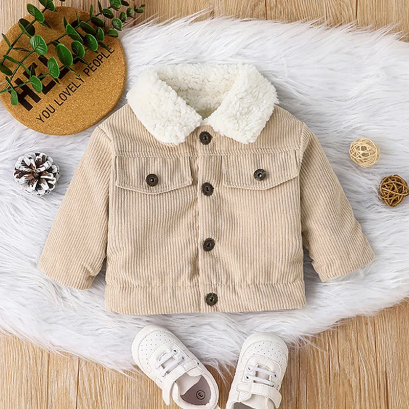 

VIPOL Brand Baby Coats 2023 New Corduroy Thick Warm Winter Infant Boys Outerwear Buttons Solid Color Newborns Girls Jackets