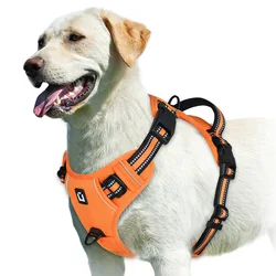 Comfort-Fit Adjustable Dog Harness with Control Handle - XL (Orange)