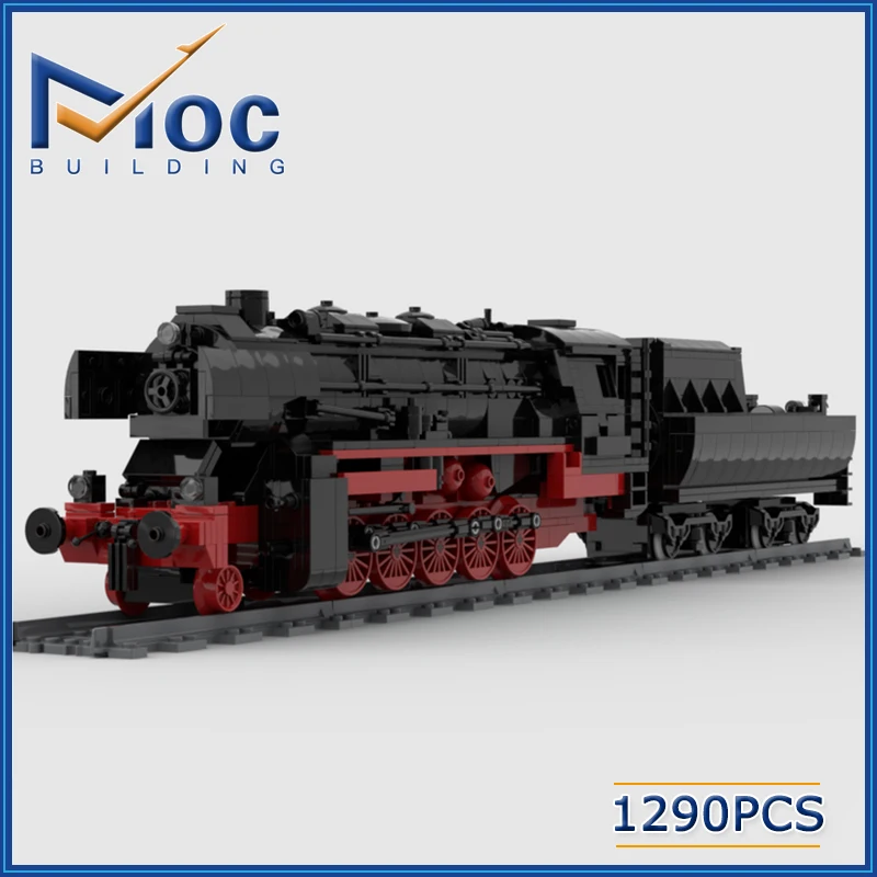 

1290pcs Classics Model German Locomotive Train City Vehicle Railway Wagon Carriage Car Building Blocks Brick Kid Toys