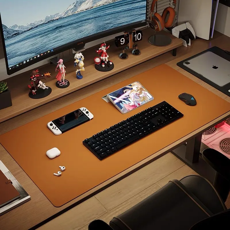 Leather Desk Mat Computer Mat for Desk Large Mouse Pad and Keyboard Mat Desk Protector for Office