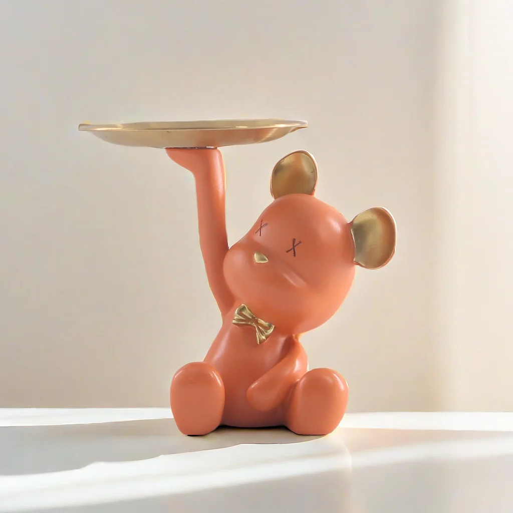 

Creative cute bear key storage decoration home living room entrance vestibule decoration knickknacks housewarming gift