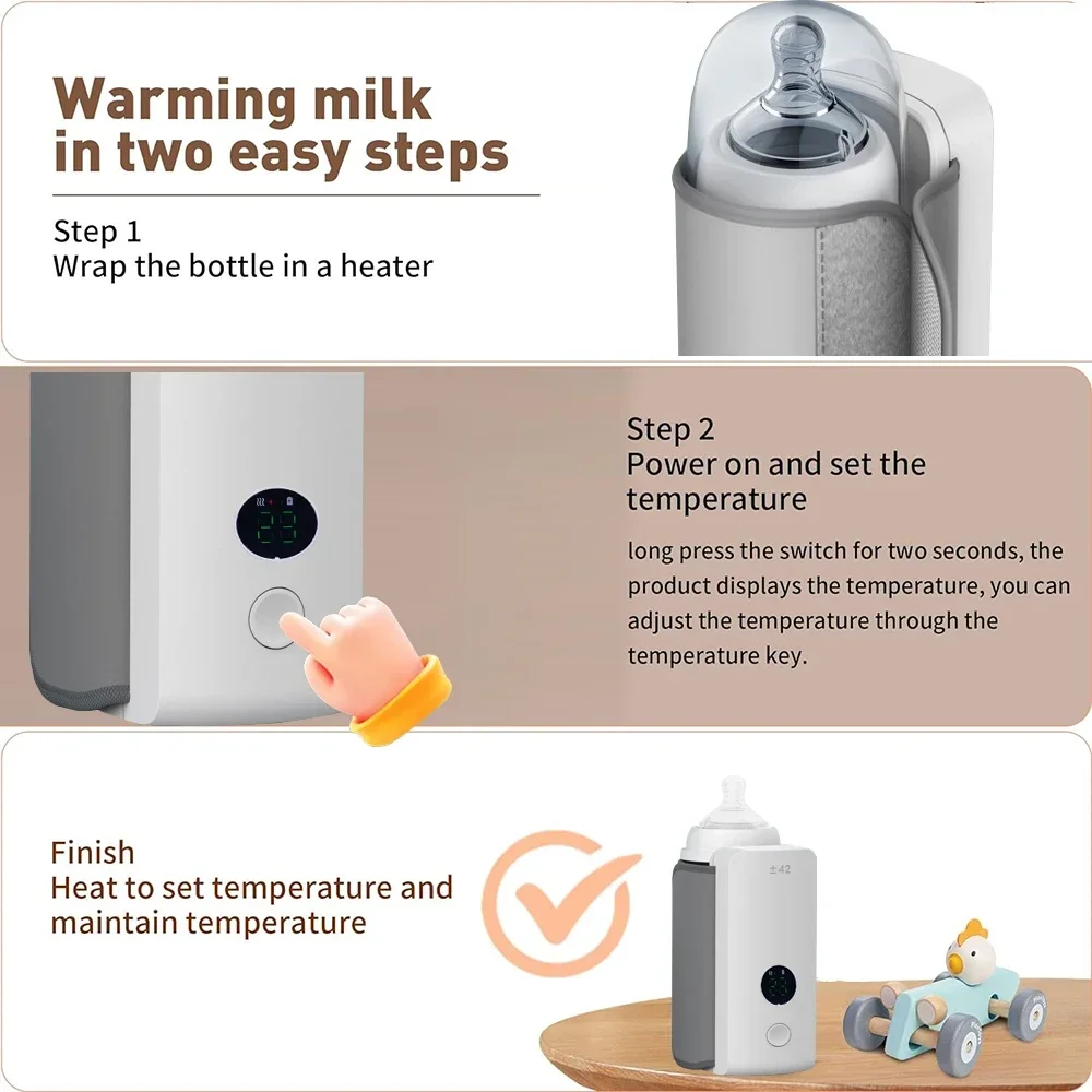 Bottle Warmer Rechargeable 6 Levels Adjustment For Baby