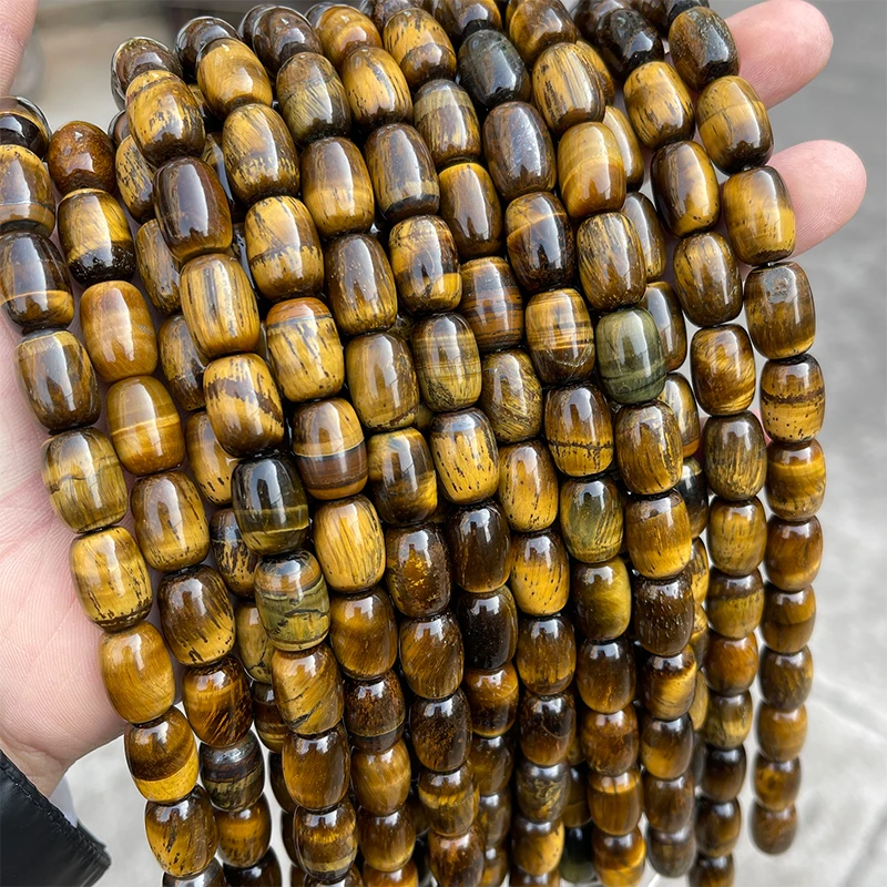 10*14mm Natural Yellow Tiger Eye Stone Barrel Shape Beads Smooth Loose Spacer For Jewelry Making Diy Necklace Bracelet Accessory