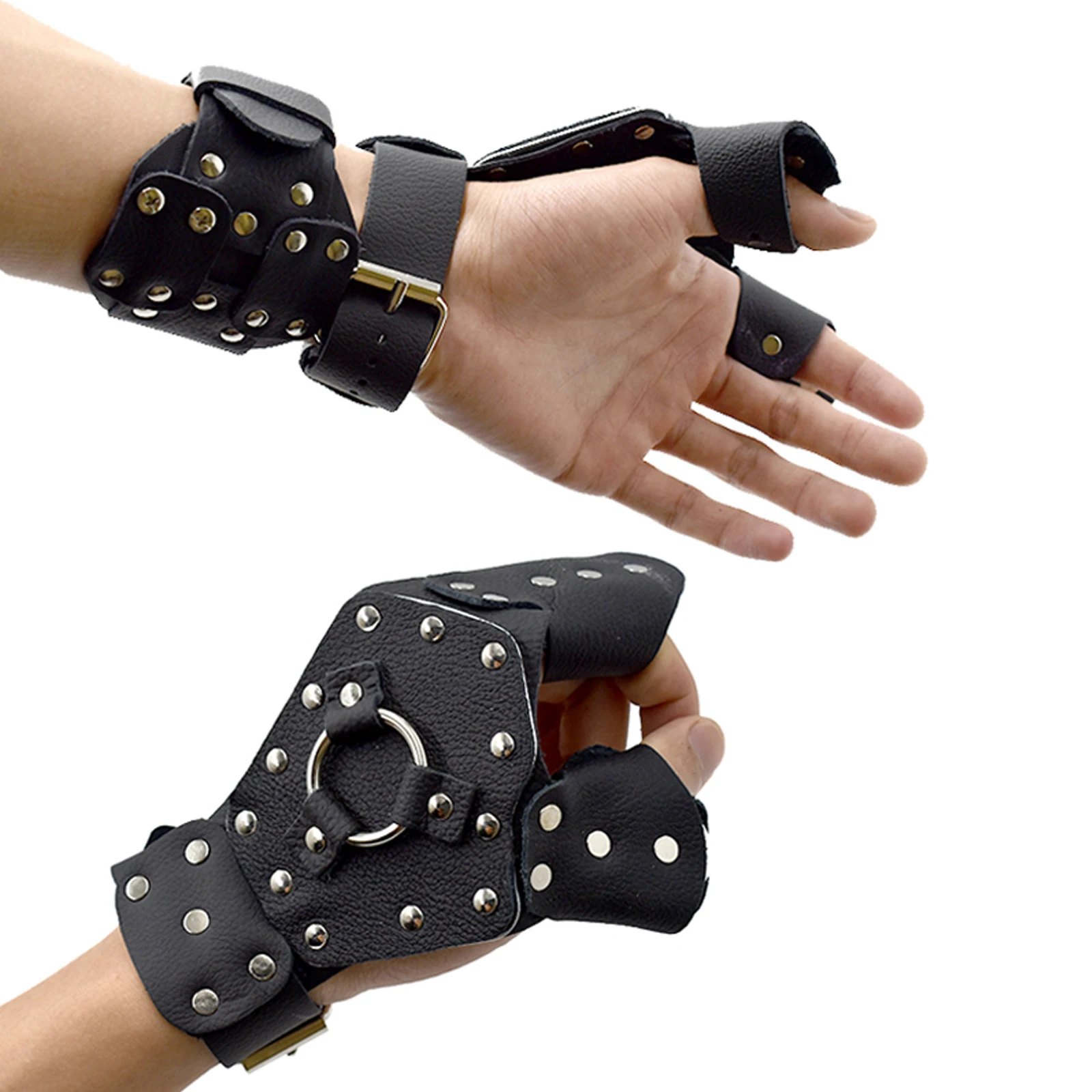 Outdoor Shooting Fishing Hand Guard Wristband Slingshot Armguard Suit PU Leather Rubber Steel Sheet Reel+Dart Handguard
