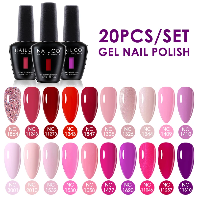 NAILCO 15ml 10/20pcs Gel Nail Polish Set Spring Summer Color UV Gel Nail Art All For Manicure  Gel Paint For DIY Professionals 2